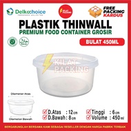 Thinwall Plastic Food Container Round Clear 450ml Food Container Premium Delkochoice