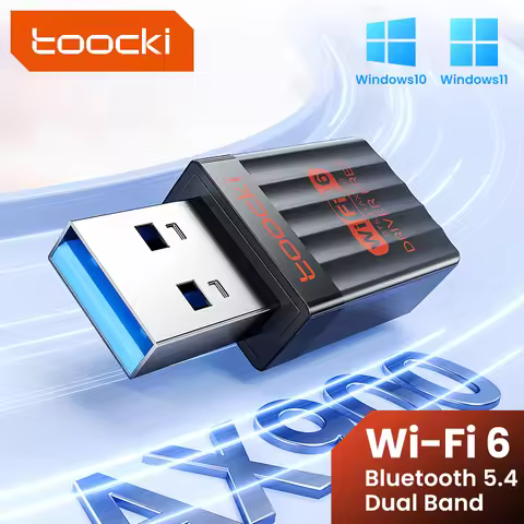 Toocki 900Mbps USB WiFi 6 Adapter 2.4G/5G Dual Band Bluetooth 5.4 WiFi Card Drive Free Wireless Net 