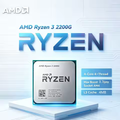 AMD Ryzen 3 2200G CPU with Integrated Graphics Vega 8 Entry Level Gaming Processor 3.7GHz Boost Quad