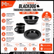 Blackdog Thickened Enamel Tableware Cup Bowl Plate Camping Picnic Outdoor BBQ High Temperature Resis
