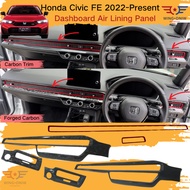Honda Civic FE 2022-Present Dashboard Air Lining Panel Carbon Trim Protector Cover Car Accessories