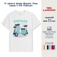 Lasogo Children's T-shirt Distro Scoter Motif Vintage T-shirt Basic Tea Ages 1-14 Years Cotton Combe