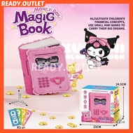 NEW Magic Book ATM Machine Piggy Bank ATM Fingerprint Password Money Saving Box Kuromi Mesin Tabung 