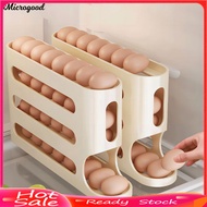 [MIC]✯4-Tier Egg Holder for Fridge Auto-Rolling Eggs Dispenser Space Saving Egg Organizer Holds 30 E