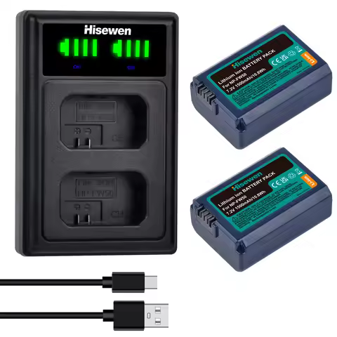 NP-FW50 Camera Battery Charger Set for Sony ZV-E10 A7 A7R A7RII A7II A7SII A7S a6300 a6400 a6500 RX1
