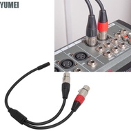 YUMEI Y Splitter Cord Wire, Professional 30cm / 11.81in 1/8 Female To Dual XLR Female Cable, Flexibl