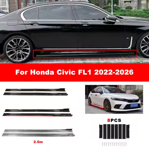 For Honda Civic FL1 2022-2026 Car Side Skirt Splitters Extended Side Spoiler Sport Body Kit Bumper L