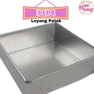 Loyang Petak 10X10X3 Inci Loyang Empat Segi | Square Mould | Loyang Kek Petak | Square Cake Mould by