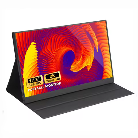 2025 New 17.3 Inch Portable 2K 1080P HDR 60Hz Type-C Mini HD-MI Fold Stand for Mobile PC Laptop Game