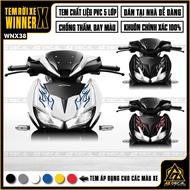 Tem Xe Winner X V2 Xe Trắng Đen | WNX38 | Team Decal Rời Xe Máy Chống Nước Dễ Dán Tại Nhà - Azdecal