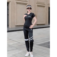 Bộ thể thao B30 áo phủ bụng quần dài thể thao tập gym yoga đánh bóng chạy bộ...hàng VNXK