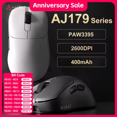 AJAZZ AJ179 PRO PAW3395 Wireless Gaming Mouse with RGB Charging Base 26000DPI Lightweight Ergonomic 