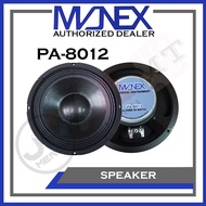 Manex PA-8012 8" 50 watts 8 ohms Instrumental Speaker No Screen Sold per pc