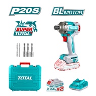 [ TOTAL ] (TIRLI2028) 20V Brushless Impact Driver 285Nm 2×2.0 Ah Batt + Charger | Heavy Duty