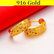 【 Ear Rings Girls】Gold 916 Original Malaysia Earing Set for Girls Earrings Women Bridal Wedding Jewelry Set Earing Korean Style Subang Emas Korea Subang Telinga Perempuan Subang Emas 916 Anting Anting Perempuan