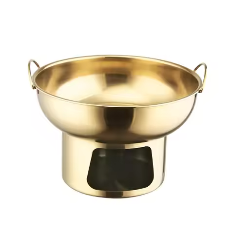 Traditional Stainless Steel Small Hotpot Thickened Double Ear Dessert Hotpot No Electric Large-diame