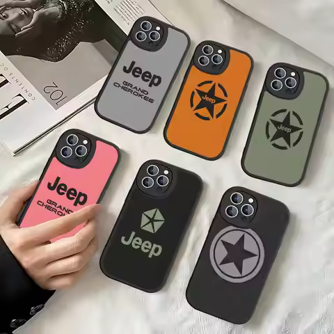 J-Jeep Logo Phone Case For IPhone 11 12 13 14 15 16 Pro Max Plus Leather Cover