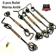 6 pcs - Antique Rust-Resistant Wind Rights - Antique Window Hooks for Homes