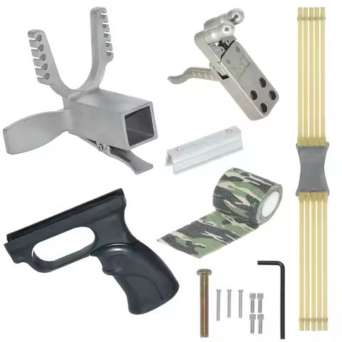 Mechanical Slingshot DIY Accessories, Sliding Module, Stainless Steel Trigger, Strong Rubber Band, 2