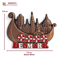 Viking Denmark Metal Fridge Magnet Souvenir, Denmark Country Souvenir