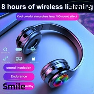 SMILE Bluetooth Headset, Noise Cancelling Colorful Light Gaming Headset,  LED Stereo With Mic Wireless Call Headset Home