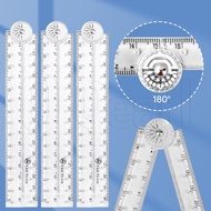 30Cm Transparent Acrylic Folding Ruler/ Universal Student Drawing Angle Measuring Ruler/ 2-In-1 Prot