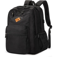 ZORFIN 36L Black Backpack for College, and Travel: Water Resistant Bookbag