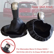5 6 Speed Manual Gear Shift Knob Lever HandBall Dust-Proof Cover For Mercedes Benz C-Class S203/W210