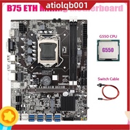 B75 USB ETH Mining Motherboard 8XPCIE USB Adapter+G550 CPU+Switch Cable LGA1155 DDR3 MSATA B75 USB Miner Motherboard