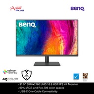 (AONE PLUS SS2) BenQ DesignVue Monitors PD3205U 32-inch 4K UHD sRGB HDR10 USB-C Designer Monitor Built-in Speaker