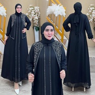 AJE ZAS - ABAYA - 36 Black Latest Basic Pearl Pressan Sequins Ceruti Material babydoll Dress for Mus