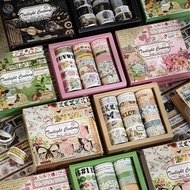 21 Rolls Vintage Handbook Tape Set Literary Japanese Paper Flowers Planet Butterfly European Art Han