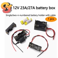 1pcs 12V 23A/27A Battery Box Doorbell Car Remote Control Battery Single Section Two Sections N Size 
