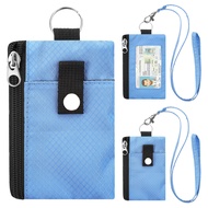 Men Wallet RFID Blocking Wallet with ID Window WaterResistant Zip Id Case Wallet with Lanyard Keycha