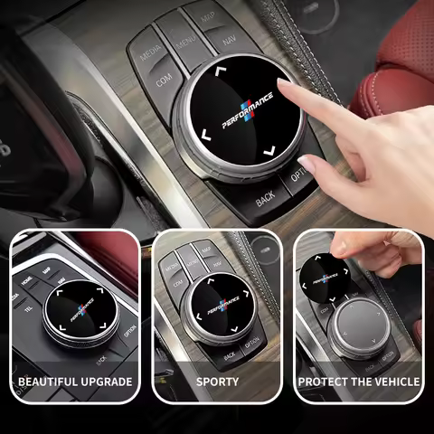 Multimedia Knob Button Cover Interior Sticker For BMW X1 X2 X3 X4 X5 X6 X7 G20 G30 6GT E46 E90 E60 F
