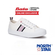 Bata บาจา (Online Exclusive) ยี่ห้อ North Star รองเท้าผ้าใบ รองเท้าลำลอง แบบผูกเชือก ผ้าใบแฟชั่น Sneakers ใส่สบาย สำหรับผู้หญิง รุ่น CHIHARU สีขาว 5201045