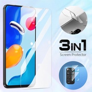 3in1 Full Cover Matte Blue Tempered Glass Screen Protector For Xiaomi Mi Redmi Note 11 11s Pro 4G 5G Back Soft Film