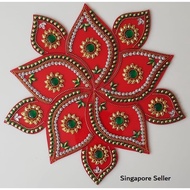 Designer Acrylic Deepavali / Diwali / Rangoli / Kolam Decoration Red