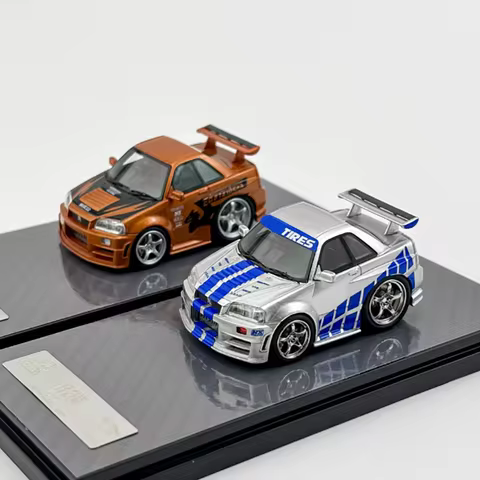 YM MODEL 1/64 R34 Z-TUNE Mini Q Resin Car Model Collectibles souvenirs Adult gift Hobby & Toys stati