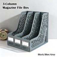 Magazine File Holder Desk File Organizer Rack Three-Slot Document Organizer for Workspace