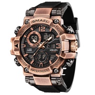 {ftjyty} SMAEL Men Watches Military Style Fashion Bronze Zinc Alloy Case Quartz Digital Watch Man St