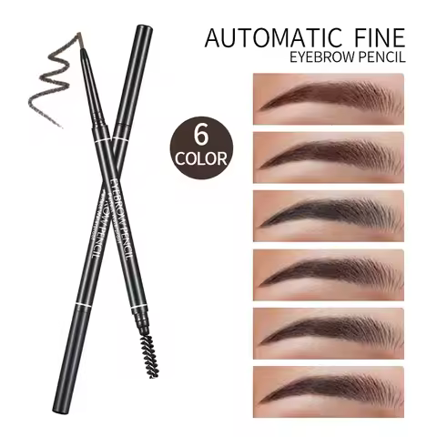 1.5mm Fine Eyebrow Pencil with Double Head Automatic Rotation, One Line Eyebrow Pencil Waterproof an