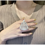 Ice Jade Buddha Pendant Natural Burmese Laughing Buddha Necklace Glass Jade Buddha Guanyin Necklace 