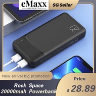 RockSpace 20000mah powerbank portable charger dual usb port with led indicator compatible for iPhone 12/13/14/15ProMax Oppo Reno8Pro Xiaomi