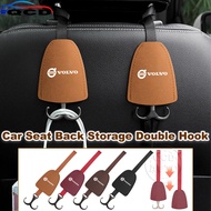Volvo Leather Car Seat Headrest Hidden Hook Metal Double Hook Storage Accessories For V60 XC60 S60 S