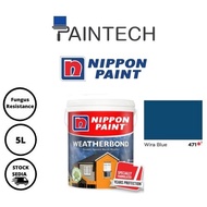 Nippon Weatherbond Paint Blue Color (Interior) Cat Dinding - 5L