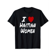 I Heart( Love) Haitian Women Preference Attraction Accent T-Shirt, Cotton Haitian T-Shirt for Men Wo
