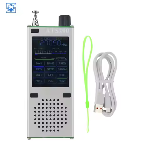 ATS200 Portable Full Band Radio Receiver Aviation SSB LSB FM AM 2.4-inch TFT Screen