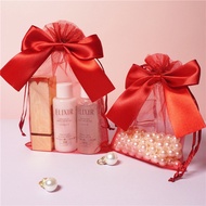 10pcs Organza Gift Bag with Satin Ribbon Drawstring Jewelry Wedding Giveaway Pouch Valentine's Gift