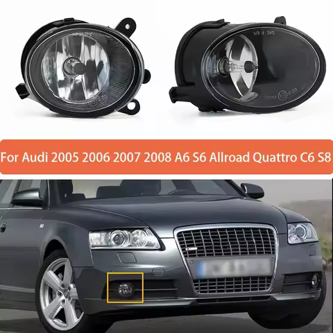 Fog Lamp Assembly With Bulb For Audi 2005 2006-2008 A6 S6 Allroad Quattro C6 S8 Front Bumper Fog Lig